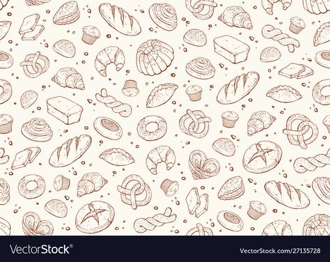 Baking Background Design, Bakery Background Design, Cakes And Pies, Cake Vector, Doodle Background, Free Pdf Books, Seamless Background, Pattern Illustration, Pdf Books