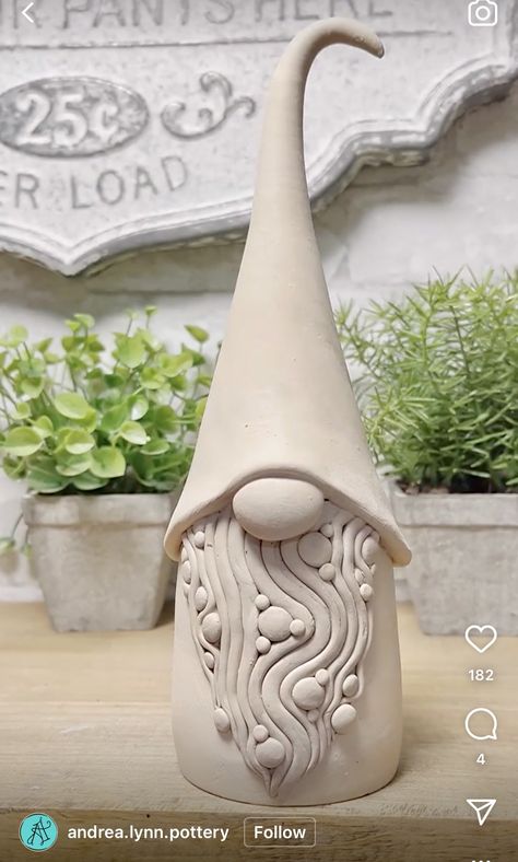 Ceramic Gnomes Ideas, Pottery Gnomes Ideas, Pottery Gnomes Ceramics, Diy Clay Gnomes, Handbuilding Pottery Ideas Inspiration, Winter Clay Projects, Clay Gnomes Ideas, Clay Gnomes Diy How To Make, Christmas Ceramics Ideas Pottery