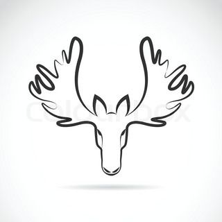 Vector images of moose deer head Moose Antler Drawing, Fine Line Moose Tattoo, Moose Antlers Drawing, Moose Outline Tattoo, Moose Head Tattoo, Moose Antler Tattoo, Head Outline Drawing, Moose Outline, Moose Tattoos