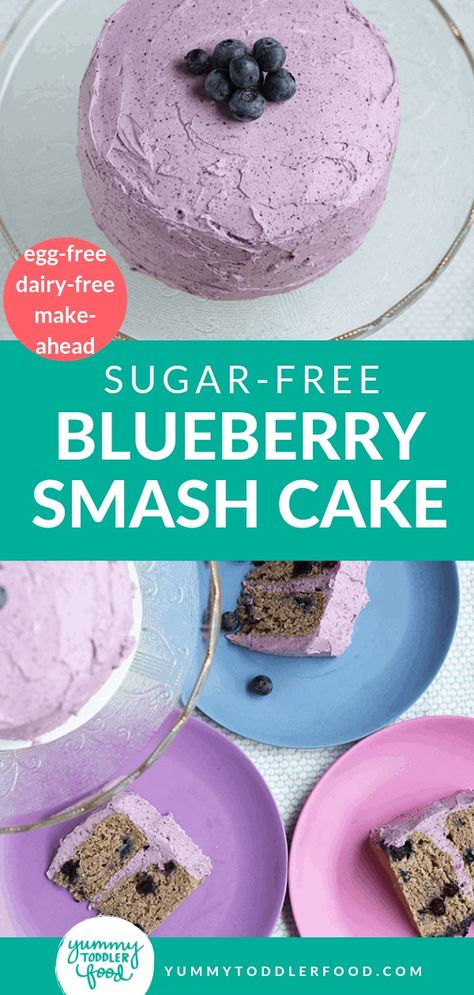 Made with fresh blueberries, this 1st Birthday Smash Cake recipe is easy, allergy-friendly, and made without added sugar...even the natural blueberry frosting! #smashcake #firstbirthdaycake #1stbirthdaycake #kidsbirthdaycake Smash Cake Recipe, Healthy Apple Cake, Healthy Smash Cake, Blueberry Frosting, 1st Birthday Smash Cake, Smash Cake Recipes, Boys First Birthday Cake, Birthday Smash Cake, Freeze Dried Fruit