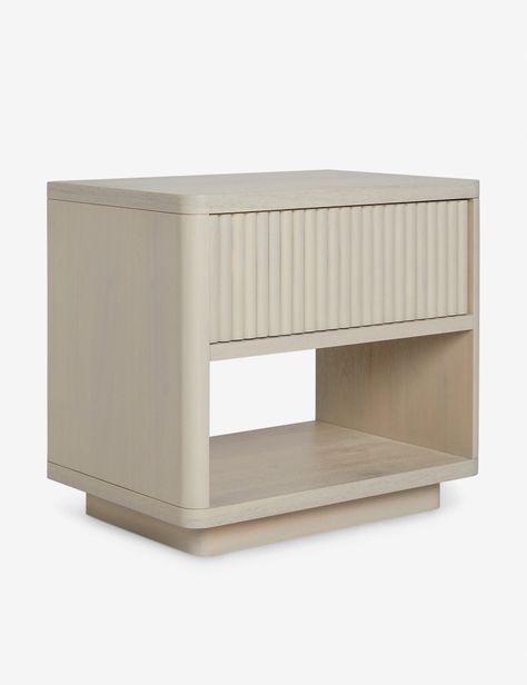 Rutherford Nightstand Modern Minimalist Furniture, Hotel Nightstand, Fluted Nightstand, Modern Night Table, Cuarto Aesthetic, Wood Night Table, Bedside Table Styling, Light Wood Finish, Unique Nightstand