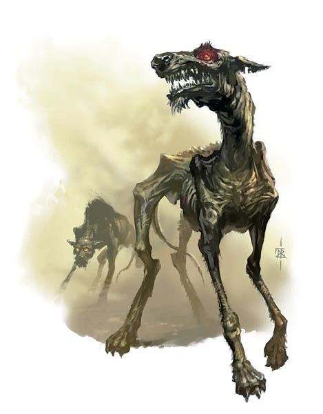 Gravehound | Forgotten Realms Wiki | Fandom Creepy Thoughts, Dog Zombie, Zombie Dog, Hell Hounds, Hell Hound, Arte Zombie, Rpg Monsters, Zombie Monster, Bone Dog