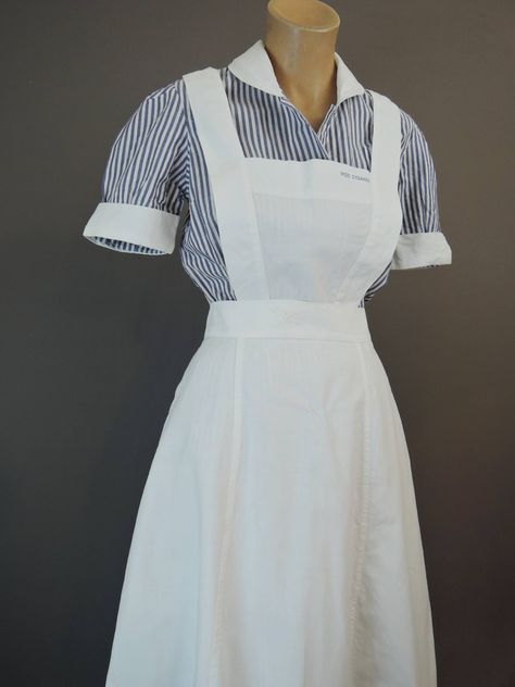 Vintage Uniform, Dress With Apron, Waitress Uniform, Professional Nurse, Maid Uniform, Student Nurse, Uniform Dress, Nurse Uniform, Maid Dress