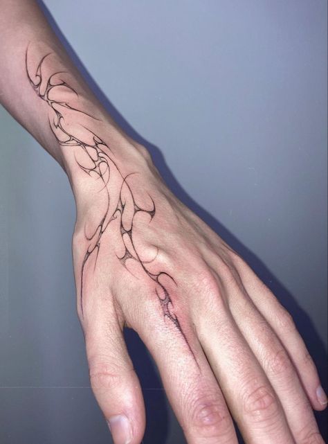 Cyberciligism Tattoo, Trible Tattoos, Blitz Tattoo, Cyberpunk Tattoo, Moroccan Henna, Tattoos Hand, Guys Tattoos, Sigil Tattoo, Sharpie Tattoos