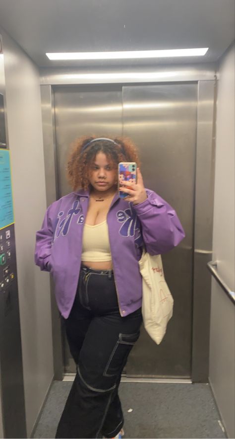 Purple Plus Size Outfits, Purple Outfit Aesthetic, Colorful Outfits Aesthetic, Minimal Style Outfits, Bold Outfits, Pretty Clothing, Purple Outfit, Feminine Outfits, Colorful Outfits