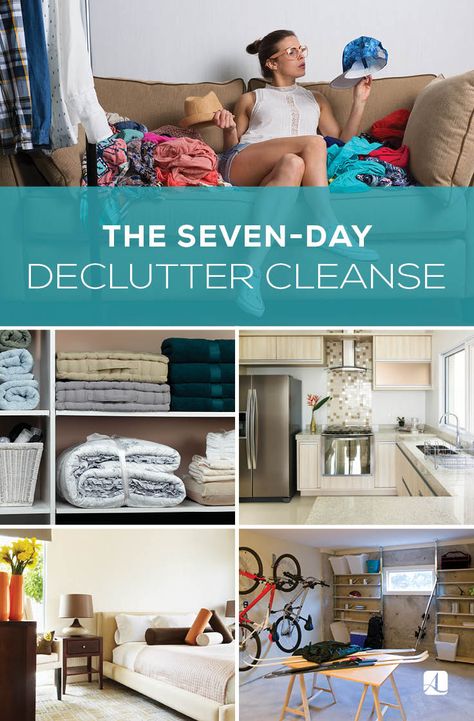 The 7 Day Declutter Cleanse﻿ | Decluttering doesn’t have to be a chore! #springcleaning #organize Declutter Challenge, American Lifestyle, Week Challenge, Clearing Clutter, Toy Organization, Seven Days, Office Organization, Lifestyle Magazine, Cleaning Organizing