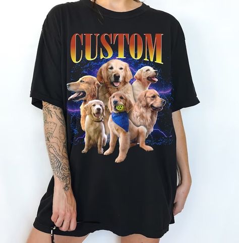 Custom Comfort Colors Dog T-Shirt,Retro 90s Bootleg Dog Collage Tee for Pet Lovers, Personalized Pet Shirt,Women's Vintage Style Gift NOTE ABOUT SHIPPING & CUSTOMS I use local printers in United States, Canada, UK, Australia. Germany & Italy. This ensures that you will never be charged with surprise customs fees on your tee. . All t-shirts are custom made to order and are printed using the latest ink to garment technology, a technology superior to heat transfer or screen print. - Heather colors Custom Pet Shirt, Dog Collage, Retro Collage, Bootleg Shirt, Retro Dog, Pet Shirts, Style Hip Hop, Dog Images, Retro 90s