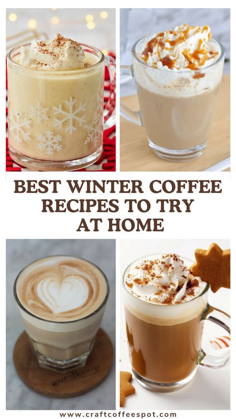 Cozy up this season with the Best Winter Coffee Recipes to try at home! From spiced lattes to creamy mochas, these easy-to-make recipes will warm you up and bring café vibes to your kitchen. Click to explore your new favorite winter coffee treats! At Home Fancy Coffee, Coffee Inspo Recipes, Easy Coffee At Home, Hot Coffee Drinks At Home, Lattes At Home Coffee Recipes, Diy Hot Coffee Drinks At Home, Best Hot Coffee Recipe, Crockpot Latte Recipes, Yummy Coffee Drinks At Home