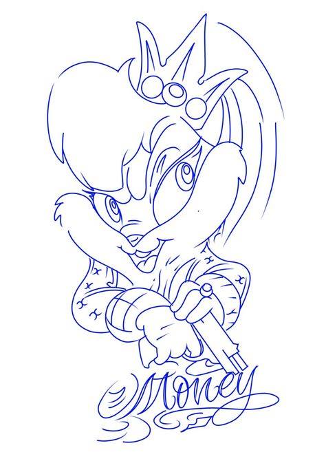 Gangster Cat, Half Sleeve Tattoos Drawings, Gangsta Tattoos, Bunny Tattoos, Lola Bunny, Chicano Art Tattoos, Coloring Pages Inspirational, Tattoo Stencil Outline, Zodiac Tattoo