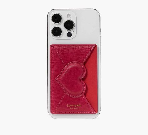 Kate Spade Phone Case, Aesthetic Phone Case, Red Aesthetic, Embossed Logo, Phone Case Accessories, Kate Spade New York, Card Slots, Kate Spade, Cherry