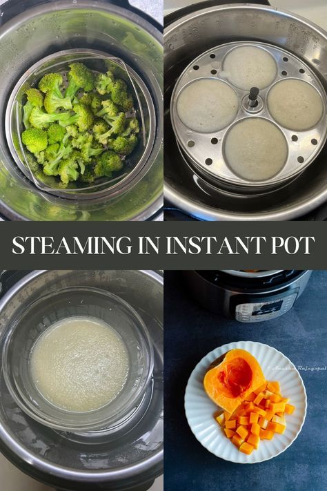 How to steam in the Instant Pot? Instant Pot Steam, Steamed Dumplings, Steam Veggies, Steamer Basket, Electric Pressure Cooker, Kitchen Timers, Steamed Buns, Pot Lids, Pressure Cooking