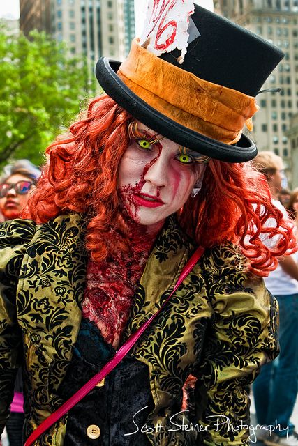 Mad Hatter Zombie | Flickr - Photo Sharing! Zombie Mad Hatter, Scary Mad Hatter Makeup, Mad Hatter Makeup Men, Scary Mad Hatter, Hatter Makeup, Mad Hatter Makeup, Mad Hatter Cosplay, Halloween Alice In Wonderland, Halloween Duo