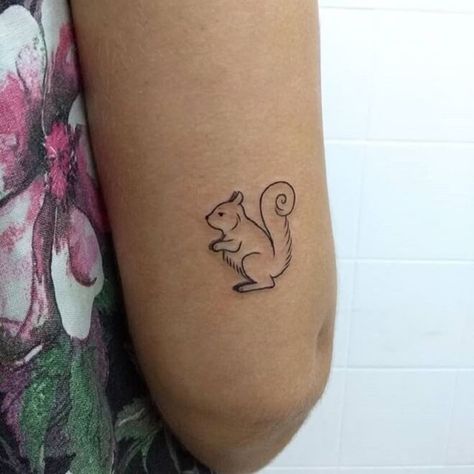 Matching Squirrel Tattoo, Cute Squirrel Tattoo, Squirrel Tattoo Simple, Squirrel Tattoos, Squirrel Tattoo, Rat Tattoo, Strawberry Tattoo, Simple Tattoos For Women, Tiny Wrist Tattoos