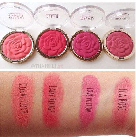 Milani cosmetics. New blush swatches Milani Rose Powder Blush, Blush Swatches, Milani Makeup, Milani Cosmetics, Best Drugstore Makeup, Top Makeup Products, Makeup To Buy, Beauty Products Drugstore, Makeup Swatches