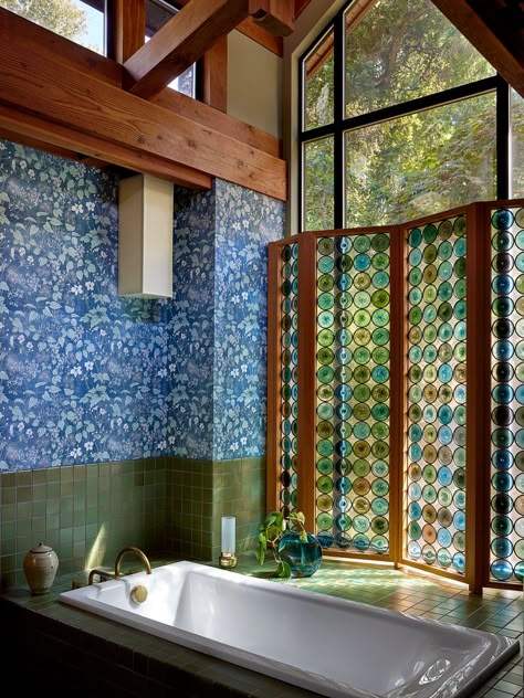 Inside a Vibrant Abode Where California Cool Meets the Scandinavian Summer Home Glass Tile Fireplace, Scandinavian Summer House, Heath Ceramics Tile, Scandinavian Summer, Surf Shack, Kitchen Bathroom Remodel, Design Remodel, California Cool, Best Bath