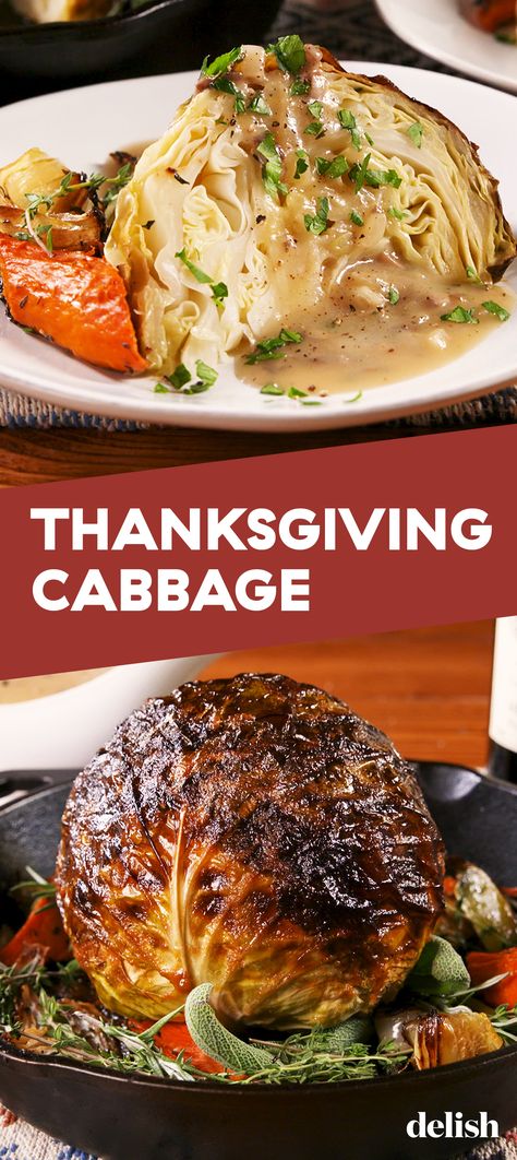 Thanksgiving Cabbage, Recipes Cabbage, Roasted Cabbage, Vegetarian Thanksgiving, Companion Plants, Vegan Thanksgiving, Cooking Channel, Cabbage Recipes, Veggie Dishes