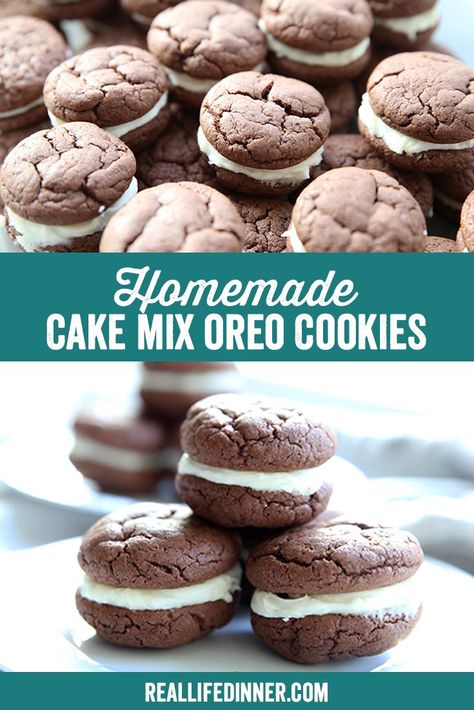 Cake Mix Oreo Cookies, Betty Crocker Cookies, Homemade Oreo Cookies, Oreo Cookie Cake, Homemade Cake Mixes, Betty Crocker Cake Mix, Oreo Cookie Recipes, Homemade Oreos, Chocolate Cake Mix Cookies