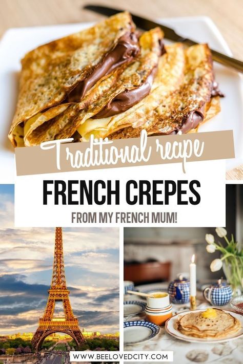 Crepe Recipe Without Milk, Traditional Crepe Recipe, Authentic French Crepes Recipe, Crepe Recipe Filling, French Crepes Recipe, Recipe Crepes, Crepes Easy, Crêpe Recipe, French Recipes Authentic