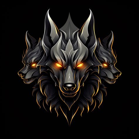 Cerberus concept art #Midjourney #AI Cerberus Wolf Tattoo, Cerberus Wolf, Cerberus Symbol, Cerberus Logo Design, Cerberus Cartoon, Cerberus Concept Art, Cerberus Dog, Dog Symbol, Wolf Symbol