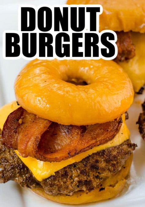 This donut burger is by far one of the BEST burgers I've ever had -- and what a fun treat! #donut #burger #doughnut #luther #glazed Fair Food Ideas, Donuts Krispy Kreme, Doughnut Burger, Donut Burger, Work Food Ideas, Smoked Burgers, Burgers And Hot Dogs, Making Donuts, Burgers Recipes