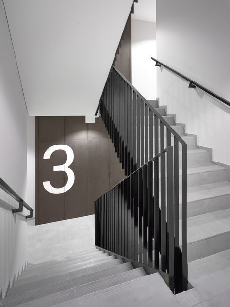 Nuselská Apartment Building | Worked On This Staircase Design Apartment Building, Stairs Apartment Building, Apartment Building Staircase, Apartment Corridor Design, Apartment Building Hallway, Apartment Building Entrance, Apartment Building Lobby, Apartment Stairs, Building Lobby