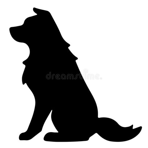 Dog Sitting Down Drawing, Sitting Dog Silhouette, Sitting Pose Illustration, Border Collie Dibujo, Border Collie Outline, Quilling Outlines, Border Collie Silhouette, Dog Template, Dog Outline