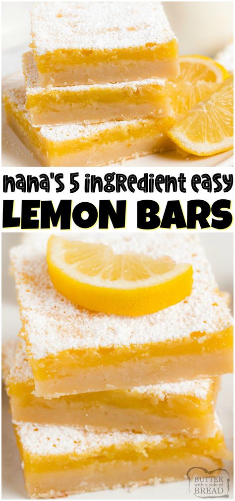 Dessert Bars Easy, The Best Lemon Bars, Easy Lemon Bars, Homemade Lemon Bars, Best Lemon Bars, Recipe Cheesecake, Spring Time Desserts, Lemon Bars Easy, Lemon Bar