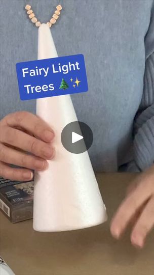 114K views · 500 reactions | Wrap fairy lights around a foam cone for this gorgeous #Christmas tree idea. 🌲😍 | Sarah Nicole | Sarah Nicole · Original audio Foam Cone Christmas Tree, Christmas Tree Foam Cone, Cone Shaped Christmas Trees Diy, Diy Glitter Cone Christmas Tree, Fabric Wrapped Cone Tree, Diy Christmas Cone Trees Glitter, Christmas Tree Idea, Fairy Lights In Trees, Sarah Nicole