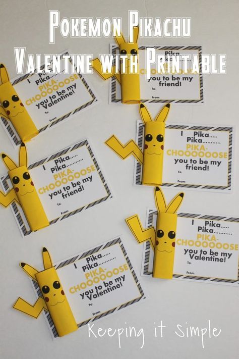 Pikachu Valentines Boxes, Valentine Pokemon, Pikachu Valentines, Pokemon Valentines Box, Pokemon Valentine Cards, Pokemon Valentines, Boxes Printable, Pokemon Valentine, Homemade Valentine