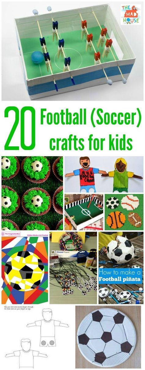 Over 20 fab football crafts or soccer crafts for kids.  Celebrate the beautiful game with these fun and easy to prepare crafts and activities for children.  Lots of crafts, activities and education games all with a soccer or football theme.  Get your DIY Soccer Crafts For Kids, Trillium Tattoo, Sport Themed Crafts, Soccer Crafts, Sport Art Projects, Football Crafts, Soccer Art, Sport Craft, Vbs Crafts