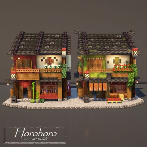 Horohoro (@horohoro_minecraft) • Instagram photos and videos How To Build In Minecraft, Minecraft Grocery Store Interior, Minecraft Alleyway, Minecraft Build Styles, Horohoro Minecraft, Minecraft Store Interior, Japan Minecraft Builds, Town Center Minecraft, Cyberpunk Minecraft Builds