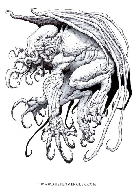 The Best Cthulhu Art from the Lovecraft Mythos - Mega Pencil Horror Images, Cthulhu Tattoo, Lovecraft Art, Cthulhu Art, Lovecraft Cthulhu, Lovecraftian Horror, Cthulhu Mythos, Cosmic Horror, Monster Mash