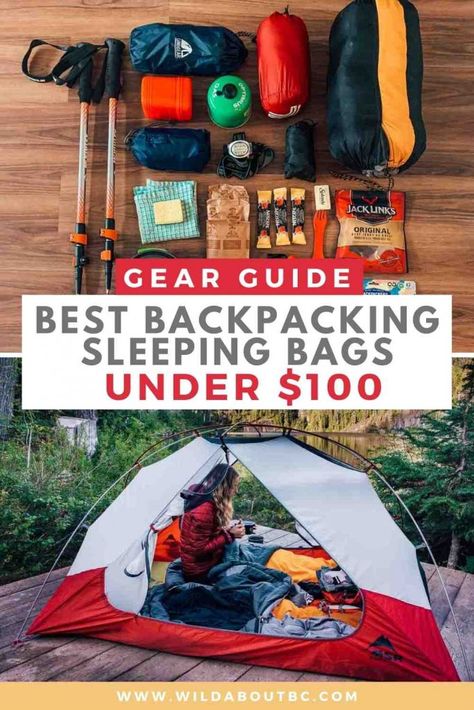 BEST BACKPACKING SLEEPING BAGS UNDER $100 IN 2021 | Wild About BC Backpacking List, Hiking Gear List, Backpacking For Beginners, Weekend Backpack, Best Sleeping Bag, Backpacking Sleeping Bag, Lightweight Sleeping Bag, Mummy Sleeping Bag, Best Camping Gear