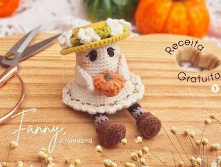 PATRONES AMIGURUMI GRATIS: PATRON GRATIS FANTASMA AMIGURUMI 55337 Crochet Necklace, Crochet Hats, Amigurumi, Teddy Bear, Halloween, Crochet, Hats, Natal