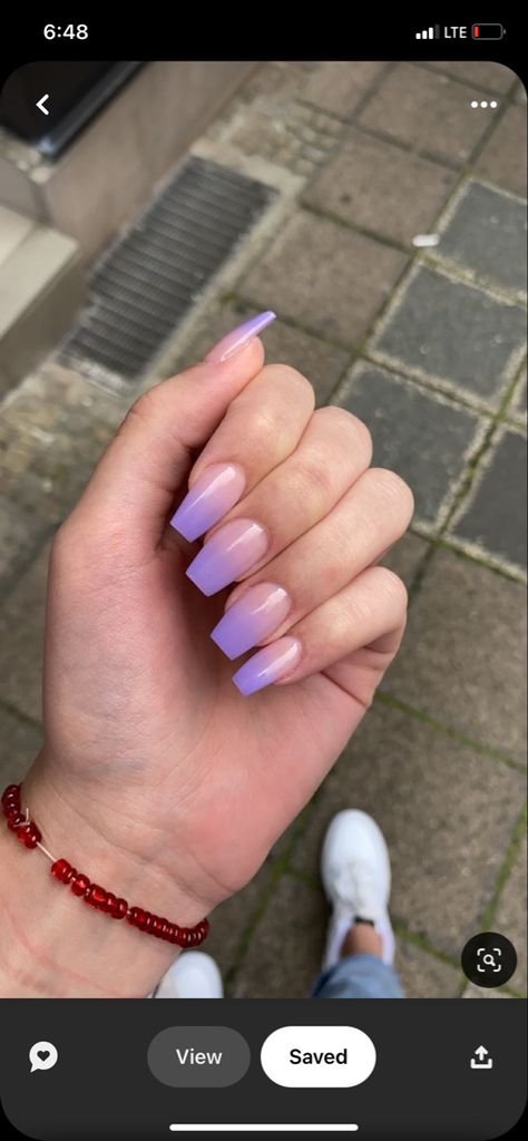 Ombre Violet Nails, Baby Boomer Nails Color Purple, Lavender French Tip Nails Coffin, Purple Nails Ballerina, Ombre Lavender Nails, Ombre Nails Purple Lavender, Ballerina Nails Purple, Purple Ballerina Nails, Violet Nails Lavender