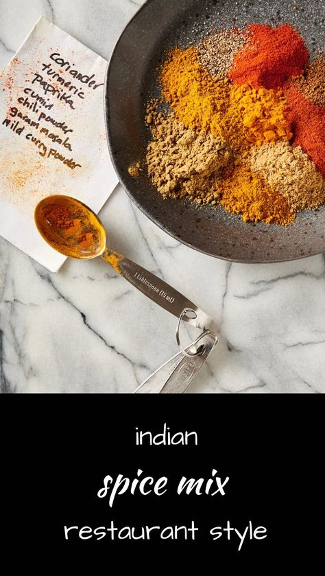 indian restaurant spice mix - glebe kitchen Indian Spice Mix, Homemade Curry Powder, Cooking Curry, Masala Powder Recipe, Cooking Onions, Homemade Curry, Homemade Spice Mix, Spice Blends Recipes, Spice Mix Recipes