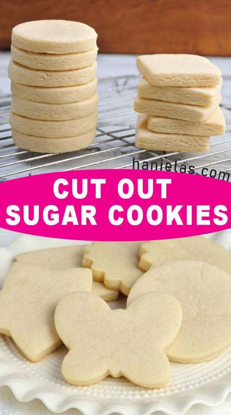 Make delicious Cut Out Sugar Cookies with step by step picture and video tutorials. Troubleshooting and Sugar Cookie FAQ. Cookie Dough Vegan, Cut Out Sugar Cookies, Cut Out Sugar, Perfect Sugar Cookies, Best Sugar Cookie Recipe, Chewy Sugar Cookies, Best Sugar Cookies, Easy Sugar Cookies, Soft Sugar Cookies