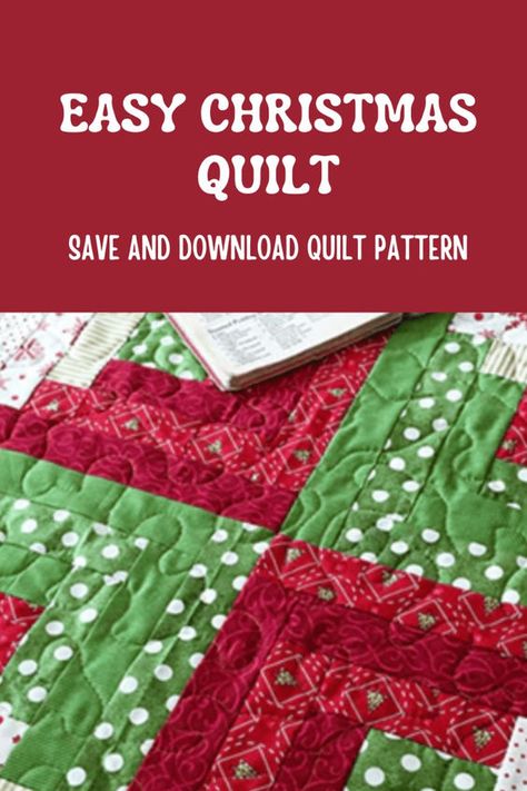 Easy Christmas quilt pattern Christmas Log Cabin Quilt Patterns, King Size Christmas Quilt Pattern, Easy Christmas Quilt Patterns Free, Christmas Jelly Roll Quilt Patterns, Jelly Roll Christmas Quilt Patterns, Easy Christmas Quilts, Christmas Quilts Patterns, Easy Christmas Quilt Patterns, Christmas Quilt Blocks Free Pattern