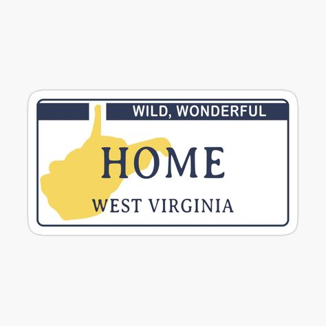 Get my art printed on awesome products. Support me at Redbubble #RBandME: https://www.redbubble.com/i/sticker/West-Virginia-State-License-Plate-by-ENOAGifter/161605804.EJUG5?asc=u U.s. States, Flag Colors, West Virginia, License Plate, Virginia, Sticker Design, Vinyl Sticker