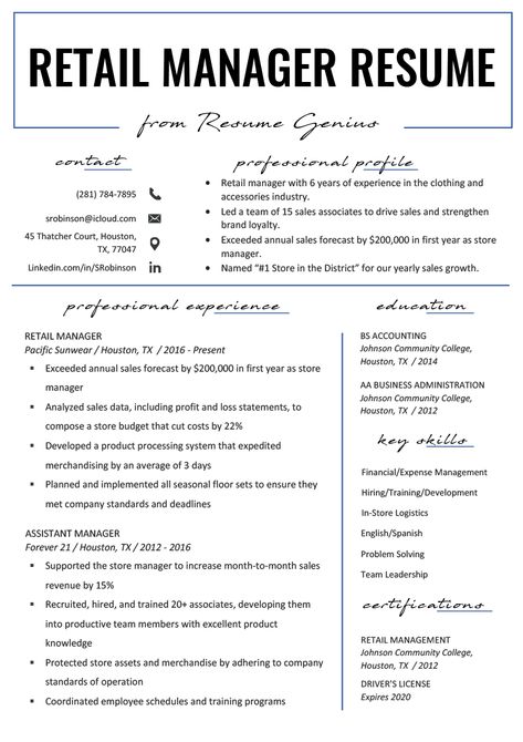 Retail Resume Examples, Retail Resume, Retail Manager, Resume Objective Examples, Job Description Template, Resume Summary, Good Resume Examples, Resume Writing Tips, Resume Words