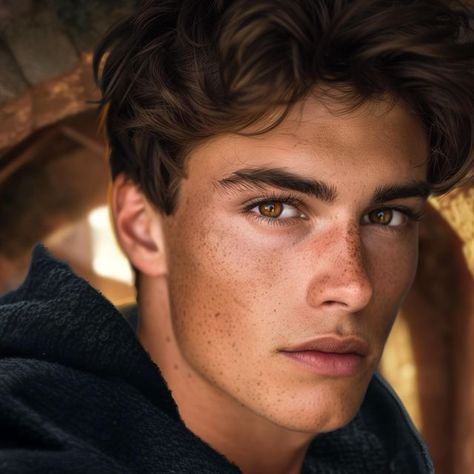 Blue Eyed Guys Dark Hair, Sweet Guys Aesthetic, Guy With Amber Eyes, Man Dark Hair Green Eyes, Guy With Shoulder Length Hair, Book Character Inspiration Men, Boy With Brown Hair And Brown Eyes, Feminine Male Aesthetic, Guys With Brown Hair And Brown Eyes