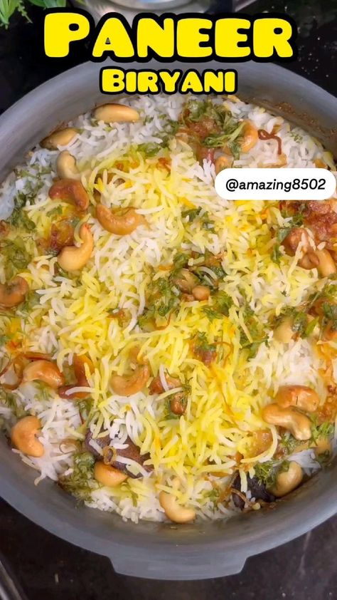 Paneer Biryani Recipe, Homemade Paneer, Paneer Biryani, Chicken Starter Recipes, Veg Biryani, Spicy Snacks Recipes, Easy Rice Recipes, Breakfast Recipes Indian, Healthy Breakfast Recipes Easy