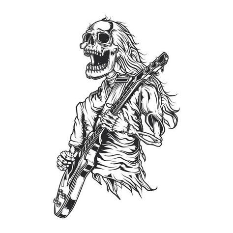 Man Playing Guitar Drawing, Playing Guitar Drawing, Music Guitar Tattoo, Drawing Guitar, Skeleton Playing Guitar, Drawing Tattoo Ideas, Man Playing Guitar, Cover Drawing, Skull Guitar