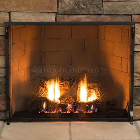 Flat Fireplace, Fireplace Screens With Doors, Stainless Steel Fireplace, Vented Gas Fireplace, Rustic Craftsman, Fireplace Door, Outdoor Wood Fireplace, Outdoor Fireplace Kits, Fire Pit Art