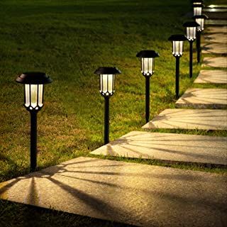 Front Porch Fence, Pathway Lighting Ideas, Landed House, Japanese Garden Lanterns, Porch Fence, Outdoor Pathway Lighting, Garden Lighting Ideas, Solar Powered Garden Lights, Solar Yard Lights