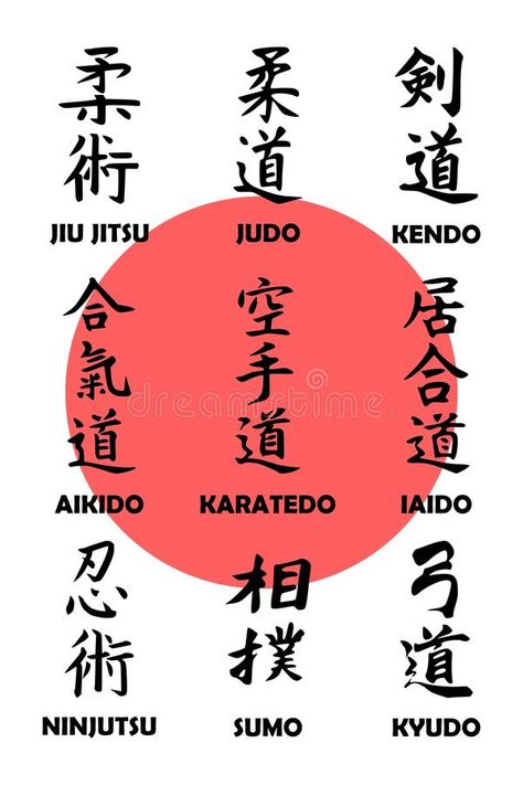 Japanese flag with set of martial arts symbols. Set of symbols of main Japanese #Sponsored , #SPONSORED, #SPONSORED, #flag, #martial, #Set, #set Ninjitsu Techniques, Ju Jitsu Techniques, Jiu Jutsu, Japanese Martial Arts, Martial Arts Sparring, Martial Arts Quotes, Shotokan Karate, Kung Fu Martial Arts, Japanese Flag