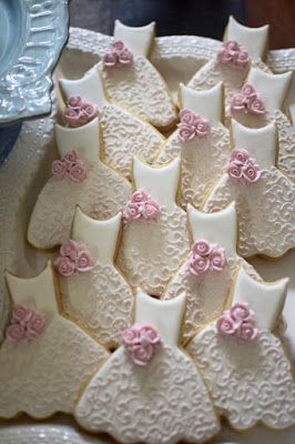 Dress Cookies, Wedding Dress Cookies, Bridal Cookies, Cookie Wedding Favors, Bridesmaid Luncheon, Bridal Shower Cookies, Bridal Shower Cakes, Cookie Favors, Bridal Shower Food