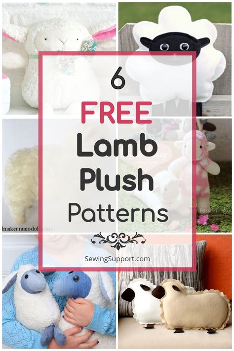 Free Lamb & Sheep Stuffed Animal Plush Patterns Sheep Sewing Patterns Free, Stuffed Sheep Sewing Pattern Free, Diy Sheep Stuffed Animal, Sheep Stuffed Animal Pattern, Stuffed Sheep Pattern, Sheep Soft Toy Sewing Pattern, Felt Sheep Pattern Free, Sheep Patterns Free, Lamb Stuffed Animal Pattern Sewing