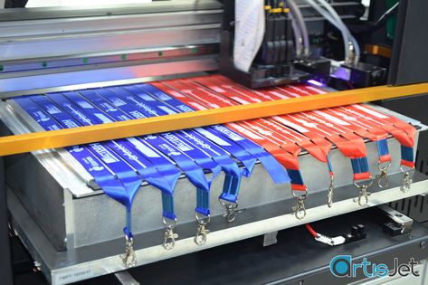 https://flic.kr/p/YB3UgY | White printing on card ribbon | With artisJet LED UV printers you can choose to first print white ink and then CMYK color for vivid results, setting up a multiple pass printing or you can reduce the efforts by printing CMYK and white ink simultaneously too. Product page: bit.ly/artis5000U Request details: info@artisjet.com Uv Printing Ideas, Wood Name Tags, Magazines Layout, Engraving On Wood, Laser Engraved Acrylic, Digital Printing Services, Printer Ribbons, Digital Printing Machine, Award Ideas