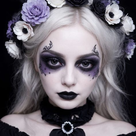 Dark Princess Makeup, Gothic Face Paint, Dark Princess, Princess Makeup, Witch Fashion, Gothic Makeup, Sugar Plum, Halloween Make, Aesthetic Makeup